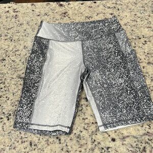 Rae Mode - Silver Foil Biker Shorts - L